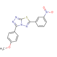 2d structure of 3-(4-methoxyphenyl)-6-(3-nitrophenyl)-[1,2,4]triazolo[3,4-b][1,3,4]thiadiazole