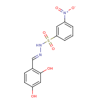 2d structure of N'-[(1E)-(2,4-dihydroxyphenyl)methylidene]-3-nitrobenzene-1-sulfonohydrazide