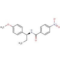 2d structure of N-[(1S)-1-(4-methoxyphenyl)propyl]-4-nitrobenzamide