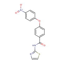 2d structure of 4-(4-nitrophenoxy)-N-(1,3-thiazol-2-yl)benzamide