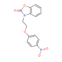 2d structure of 3-[2-(4-nitrophenoxy)ethyl]-2,3-dihydro-1,3-benzoxazol-2-one