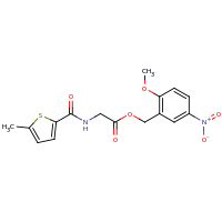 2d structure of (2-methoxy-5-nitrophenyl)methyl 2-[(5-methylthiophen-2-yl)formamido]acetate
