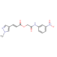 2d structure of [(3-nitrophenyl)carbamoyl]methyl (2E)-3-(1-methyl-1H-pyrazol-4-yl)prop-2-enoate