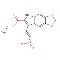 2d structure of ethyl 7-[(E)-2-nitroethenyl]-2H,5H-[1,3]dioxolo[4,5-f]indole-6-carboxylate