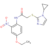 2d structure of 2-[(1-cyclopropyl-1H-imidazol-2-yl)sulfanyl]-N-(4-ethoxy-2-nitrophenyl)acetamide