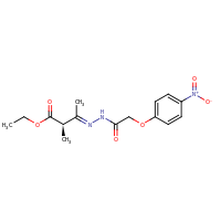 2d structure of ethyl (2R,3E)-2-methyl-3-{[2-(4-nitrophenoxy)acetamido]imino}butanoate
