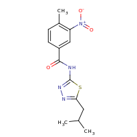 2d structure of 4-methyl-N-[5-(2-methylpropyl)-1,3,4-thiadiazol-2-yl]-3-nitrobenzamide