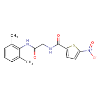 2d structure of N-(2,6-dimethylphenyl)-2-[(5-nitrothiophen-2-yl)formamido]acetamide