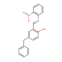2d structure of 4-benzyl-2-[N-(2-nitrophenyl)carboximidoyl]phenol