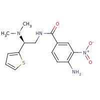 2d structure of 4-amino-N-[(2S)-2-(dimethylamino)-2-(thiophen-2-yl)ethyl]-3-nitrobenzamide