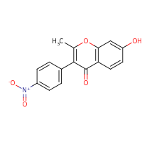 2d structure of 7-hydroxy-2-methyl-3-(4-nitrophenyl)-4H-chromen-4-one