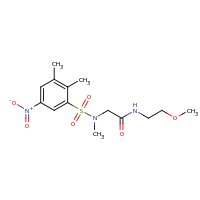 2d structure of N-(2-methoxyethyl)-2-[N-methyl(2,3-dimethyl-5-nitrobenzene)sulfonamido]acetamide