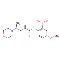 2d structure of 3-(4-methoxy-2-nitrophenyl)-1-[(2R)-2-(morpholin-4-yl)propyl]urea