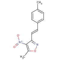 2d structure of 5-methyl-3-[(E)-2-(4-methylphenyl)ethenyl]-4-nitro-1,2-oxazole