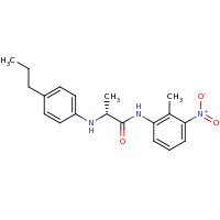 2d structure of (2R)-N-(2-methyl-3-nitrophenyl)-2-[(4-propylphenyl)amino]propanamide