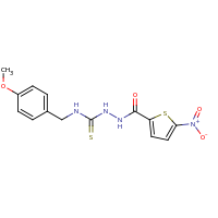 2d structure of N-({[(4-methoxyphenyl)methyl]carbamothioyl}amino)-5-nitrothiophene-2-carboxamide