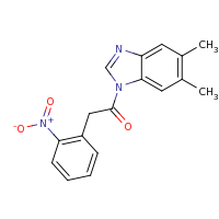 2d structure of 1-(5,6-dimethyl-1H-1,3-benzodiazol-1-yl)-2-(2-nitrophenyl)ethan-1-one