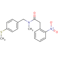 2d structure of N-methyl-N-{[4-(methylsulfanyl)phenyl]methyl}-2-(2-nitrophenyl)acetamide