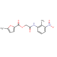 2d structure of [(2-methyl-3-nitrophenyl)carbamoyl]methyl 5-methylfuran-2-carboxylate