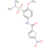 2d structure of N-[3-(dimethylsulfamoyl)-4-methoxyphenyl]-5-nitrothiophene-2-carboxamide