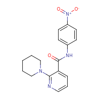 2d structure of N-(4-nitrophenyl)-2-(piperidin-1-yl)pyridine-3-carboxamide