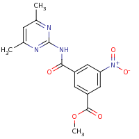 2d structure of methyl 3-[(4,6-dimethylpyrimidin-2-yl)carbamoyl]-5-nitrobenzoate