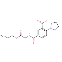2d structure of 2-{[3-nitro-4-(pyrrolidin-1-yl)phenyl]formamido}-N-propylacetamide