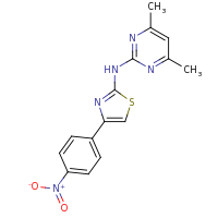2d structure of 4,6-dimethyl-N-[4-(4-nitrophenyl)-1,3-thiazol-2-yl]pyrimidin-2-amine