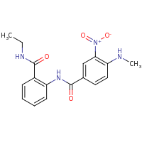 2d structure of N-[2-(ethylcarbamoyl)phenyl]-4-(methylamino)-3-nitrobenzamide