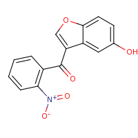 2d structure of 3-[(2-nitrophenyl)carbonyl]-1-benzofuran-5-ol