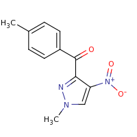 2d structure of 1-methyl-3-[(4-methylphenyl)carbonyl]-4-nitro-1H-pyrazole