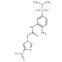 2d structure of N-[5-(dimethylsulfamoyl)-2-methylphenyl]-2-(4-nitro-1H-imidazol-1-yl)acetamide
