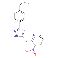2d structure of 2-{[3-(4-ethylphenyl)-1H-1,2,4-triazol-5-yl]sulfanyl}-3-nitropyridine
