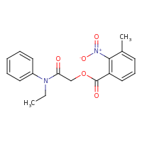 2d structure of [ethyl(phenyl)carbamoyl]methyl 3-methyl-2-nitrobenzoate