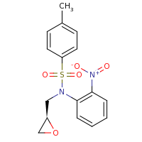 2d structure of 4-methyl-N-(2-nitrophenyl)-N-[(2R)-oxiran-2-ylmethyl]benzene-1-sulfonamide