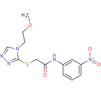 2d structure of 2-{[4-(2-methoxyethyl)-4H-1,2,4-triazol-3-yl]sulfanyl}-N-(3-nitrophenyl)acetamide