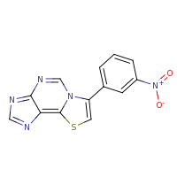 2d structure of 7-(3-nitrophenyl)-[1,3]thiazolo[2,3-f]purine