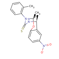2d structure of (1S,9S)-9-methyl-10-(2-methylphenyl)-4-nitro-8-oxa-10,12-diazatricyclo[7.3.1.0^{2,7}]trideca-2,4,6-triene-11-thione