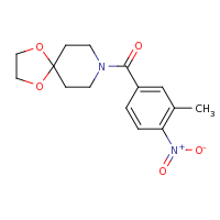 2d structure of 8-[(3-methyl-4-nitrophenyl)carbonyl]-1,4-dioxa-8-azaspiro[4.5]decane