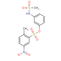2d structure of 3-methanesulfonamidophenyl 2-methyl-5-nitrobenzene-1-sulfonate