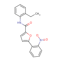2d structure of N-(2-ethylphenyl)-5-(2-nitrophenyl)furan-2-carboxamide