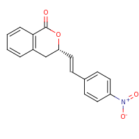 2d structure of (3S)-3-[(E)-2-(4-nitrophenyl)ethenyl]-3,4-dihydro-1H-2-benzopyran-1-one