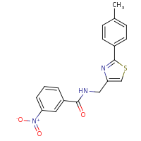 2d structure of N-{[2-(4-methylphenyl)-1,3-thiazol-4-yl]methyl}-3-nitrobenzamide