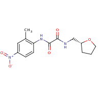 2d structure of N-(2-methyl-4-nitrophenyl)-N'-[(2R)-oxolan-2-ylmethyl]ethanediamide