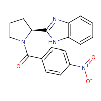 2d structure of 2-[(2S)-1-[(4-nitrophenyl)carbonyl]pyrrolidin-2-yl]-1H-1,3-benzodiazole