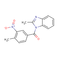 2d structure of 2-methyl-1-[(4-methyl-3-nitrophenyl)carbonyl]-1H-1,3-benzodiazole