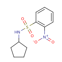 2d structure of N-cyclopentyl-2-nitrobenzene-1-sulfonamide