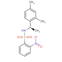 2d structure of N-[(1R)-1-(2,4-dimethylphenyl)ethyl]-2-nitrobenzene-1-sulfonamide