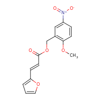 2d structure of (2-methoxy-5-nitrophenyl)methyl (2E)-3-(furan-2-yl)prop-2-enoate