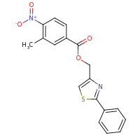 2d structure of (2-phenyl-1,3-thiazol-4-yl)methyl 3-methyl-4-nitrobenzoate